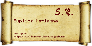 Suplicz Marianna névjegykártya